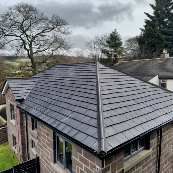 Illustration of a pitched roof on a Scottish-style home